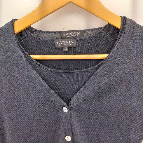 ランバンコレクション LANVIN COLLECTION ヘムレース シルク ニットカーディガン ニットベスト アンサンブル レディース  38